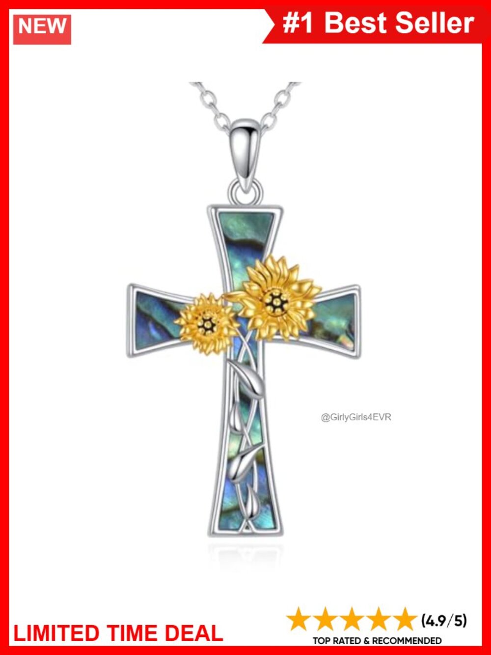 925 Sterling Silver Cross Pendant Necklace Christian Faith Jewelry Gift